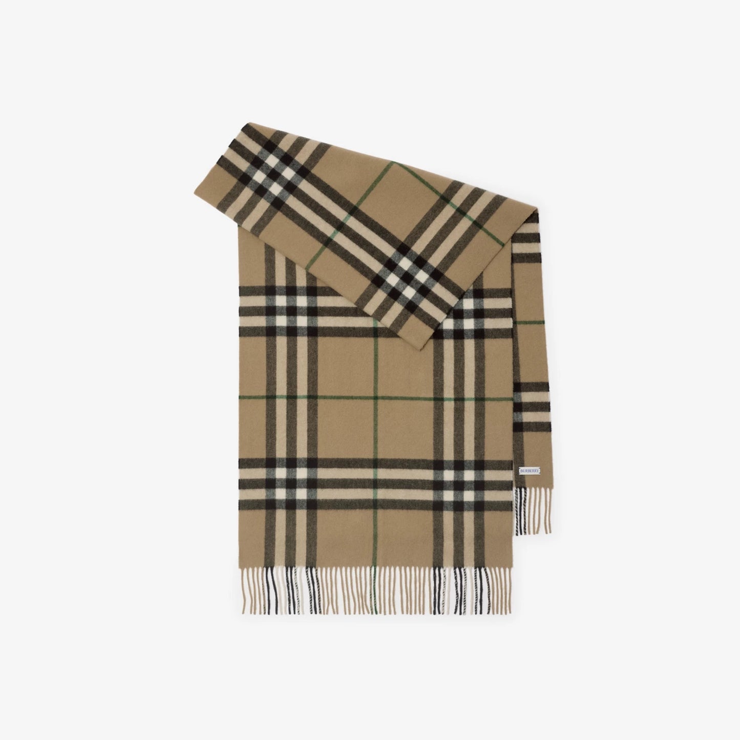 Wide Check Cashmere Scarf - Linden