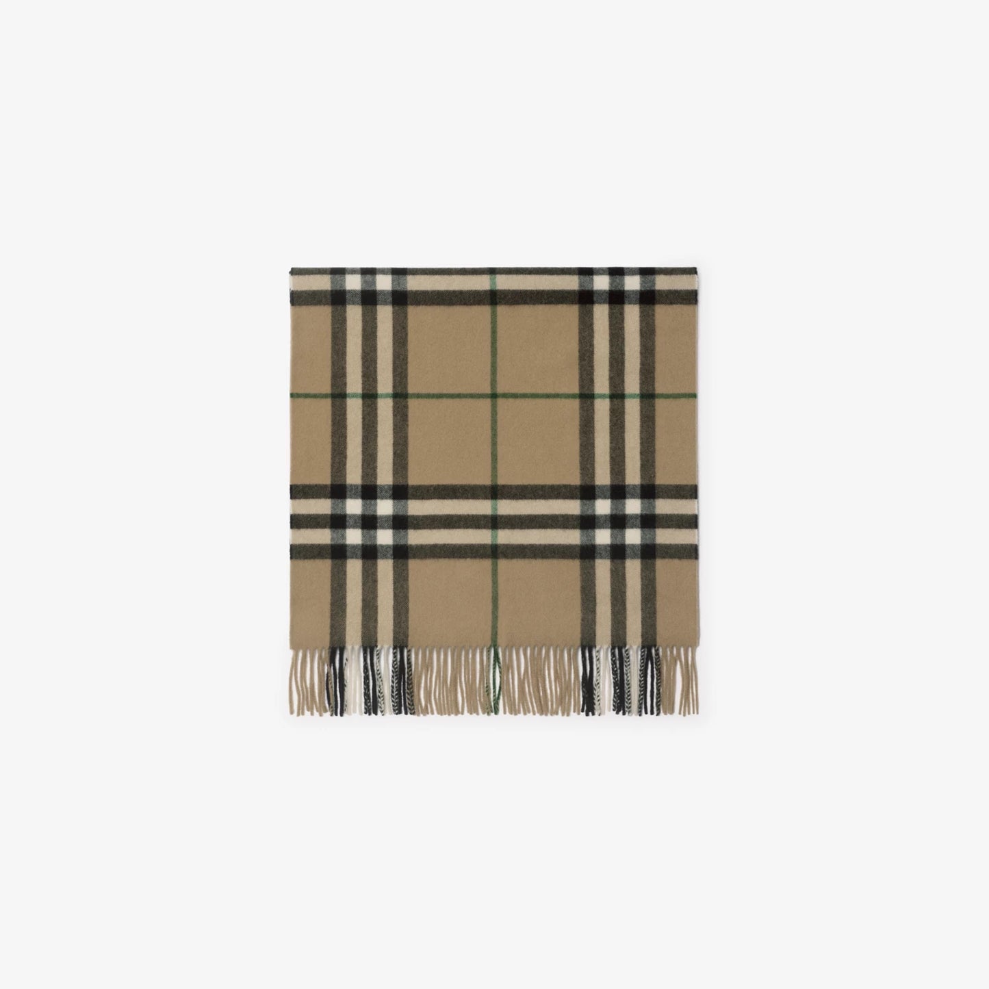 Wide Check Cashmere Scarf - Linden